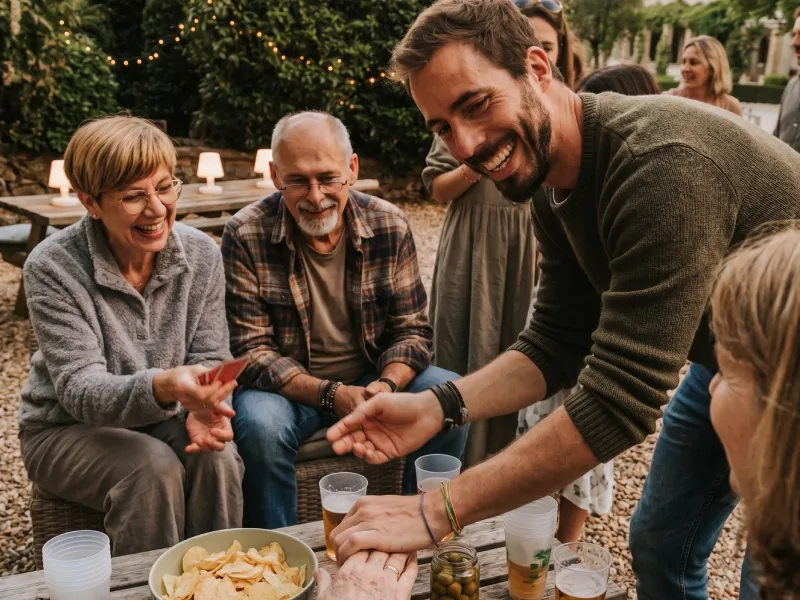 Magicien animant une soirée entre amis